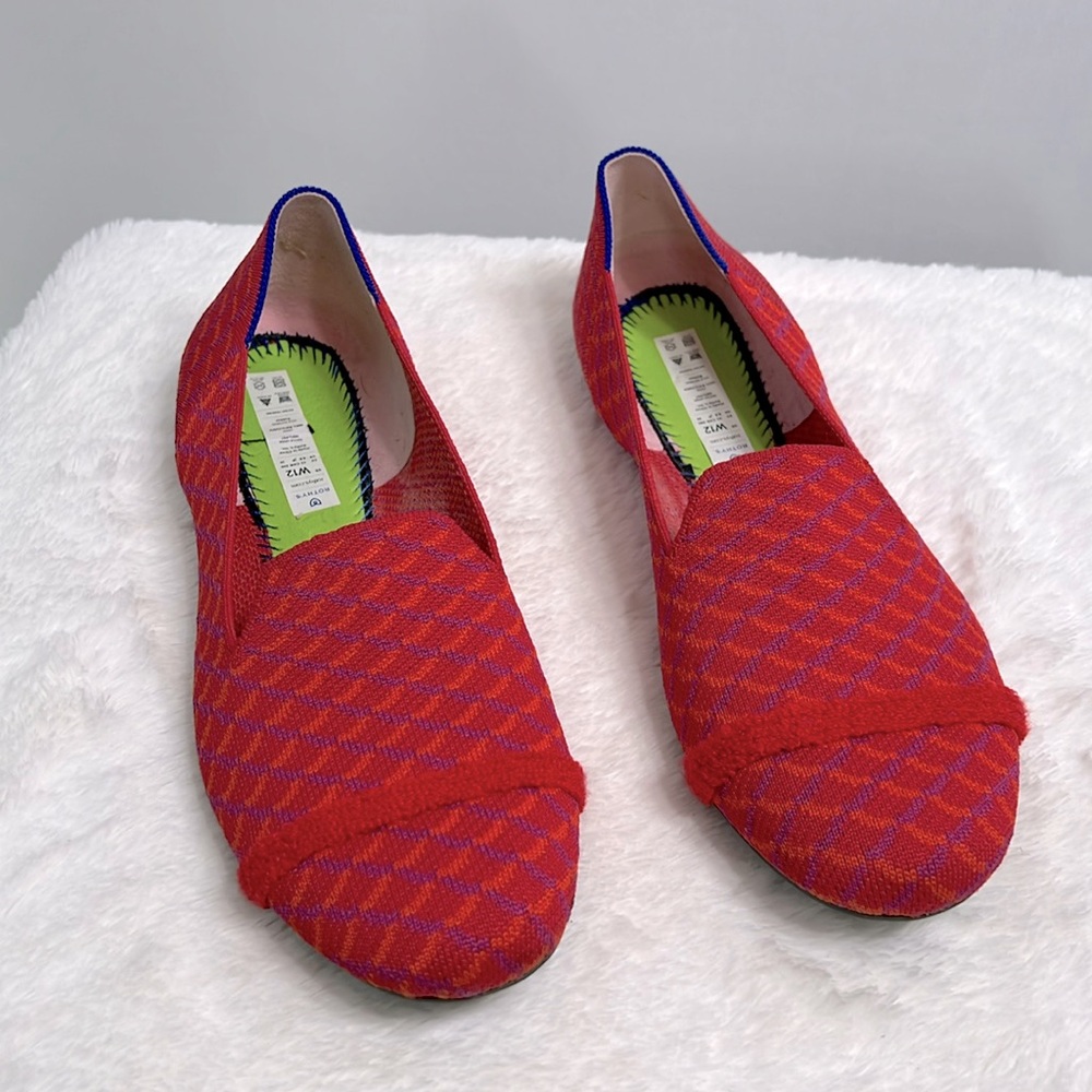 Rothy's Pomegranate Grid Slip On Loafer Missing Insole Size 12 Retired!
